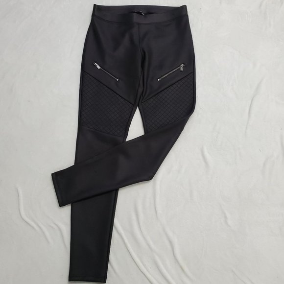 Express Black Faux Leather Moto Style Leggings, Small - Picture 2 of 5